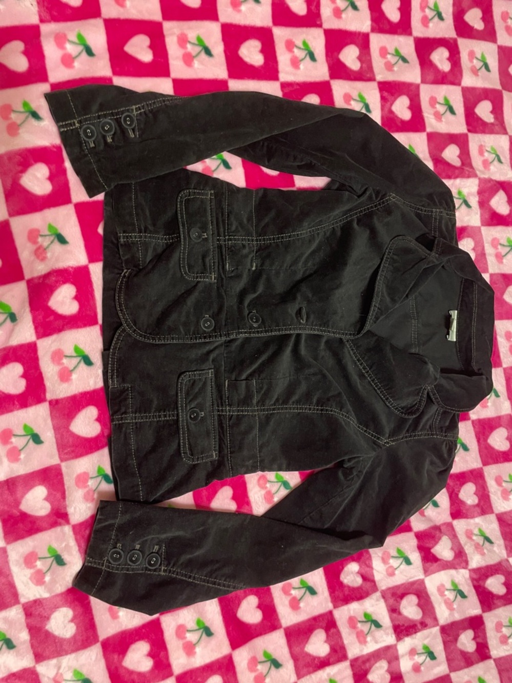 Anne Taylor LOFT Black Corduroy Jacket with front pockets
